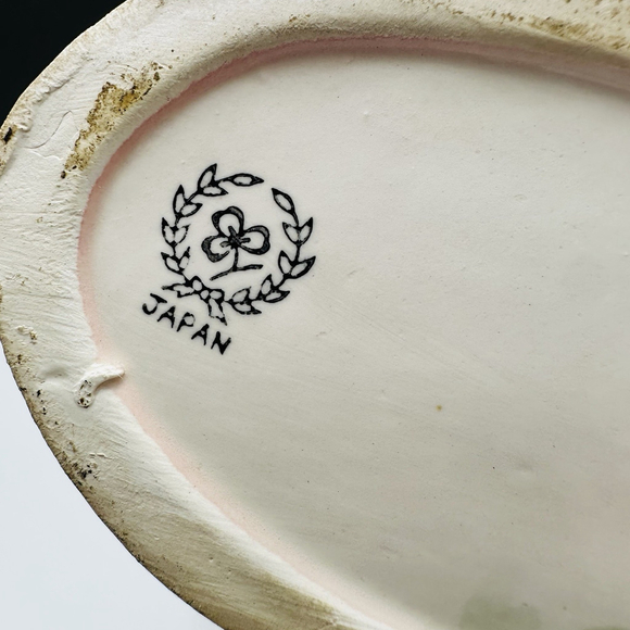 Vintage Nippon Yoko Boeki Lady 7” Head Vase Blond Floral Feather Top Ceramic - Picture 14 of 15